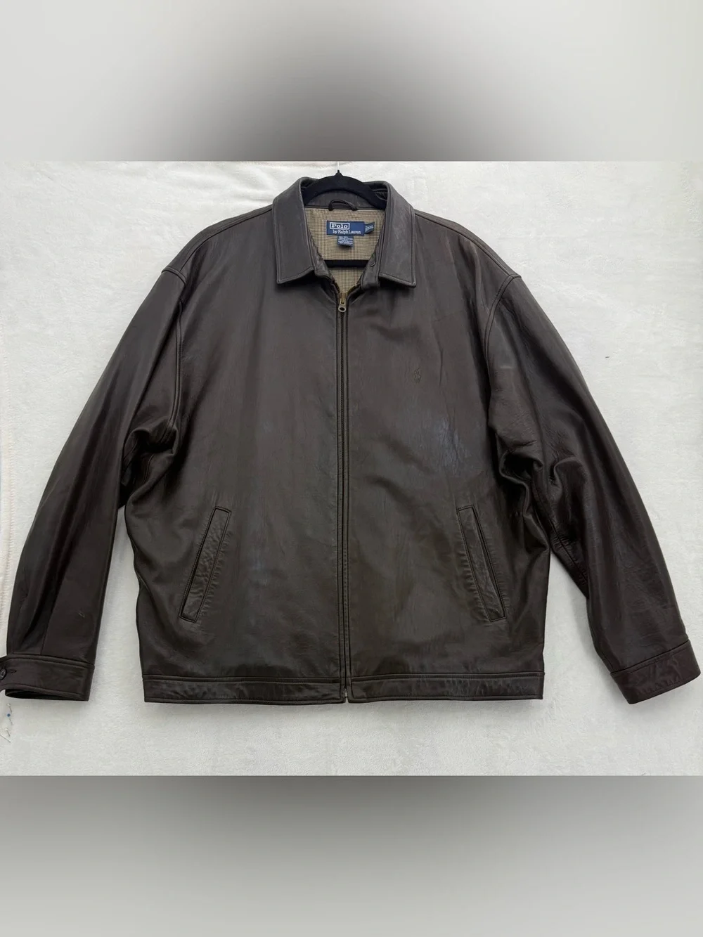 Vintage 90’s Polo Ralph Lauren (2XL) Dark Brown Soft 100% Leather Jacket